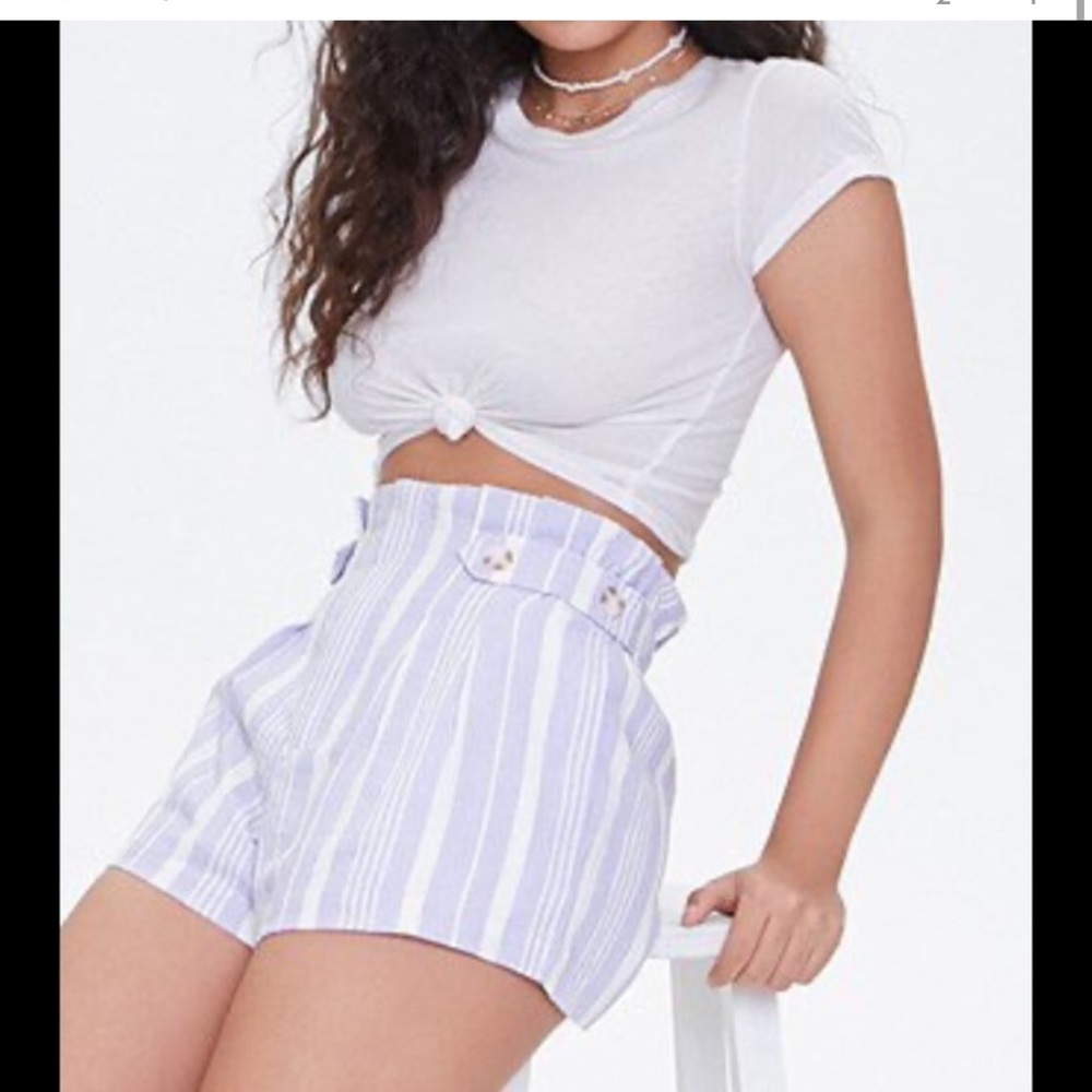 Forever 21 lavender striped shorts size S